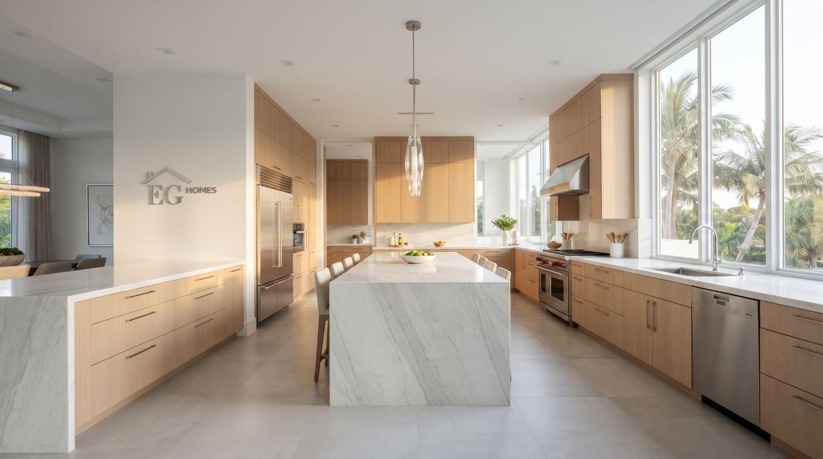 Modern kitchen remodel with open-concept layout and custom cabinets in Boynton Beach home