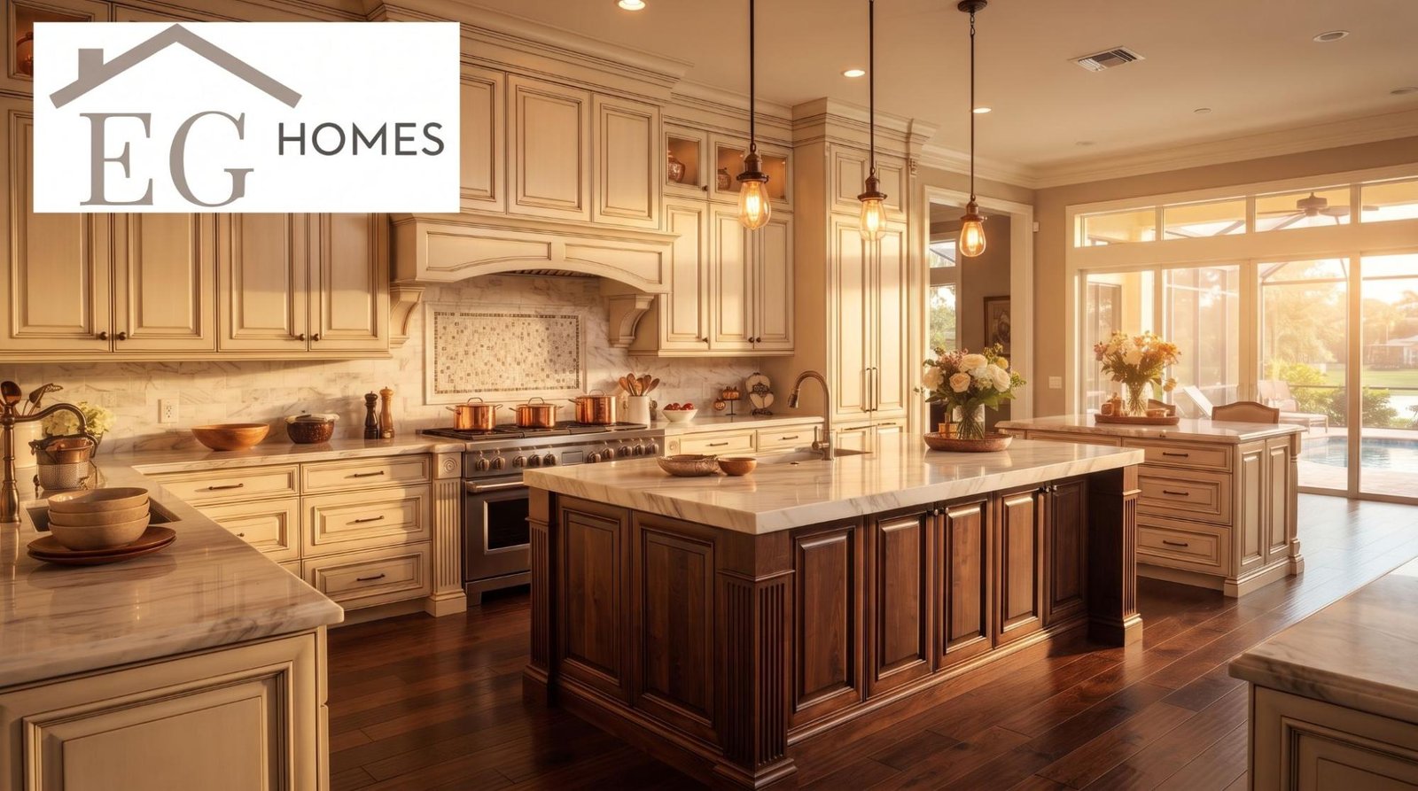 Custom cabinets vs stock cabinets comparison in a Boca Raton kitchen with floor-to-ceiling wood cabinetry