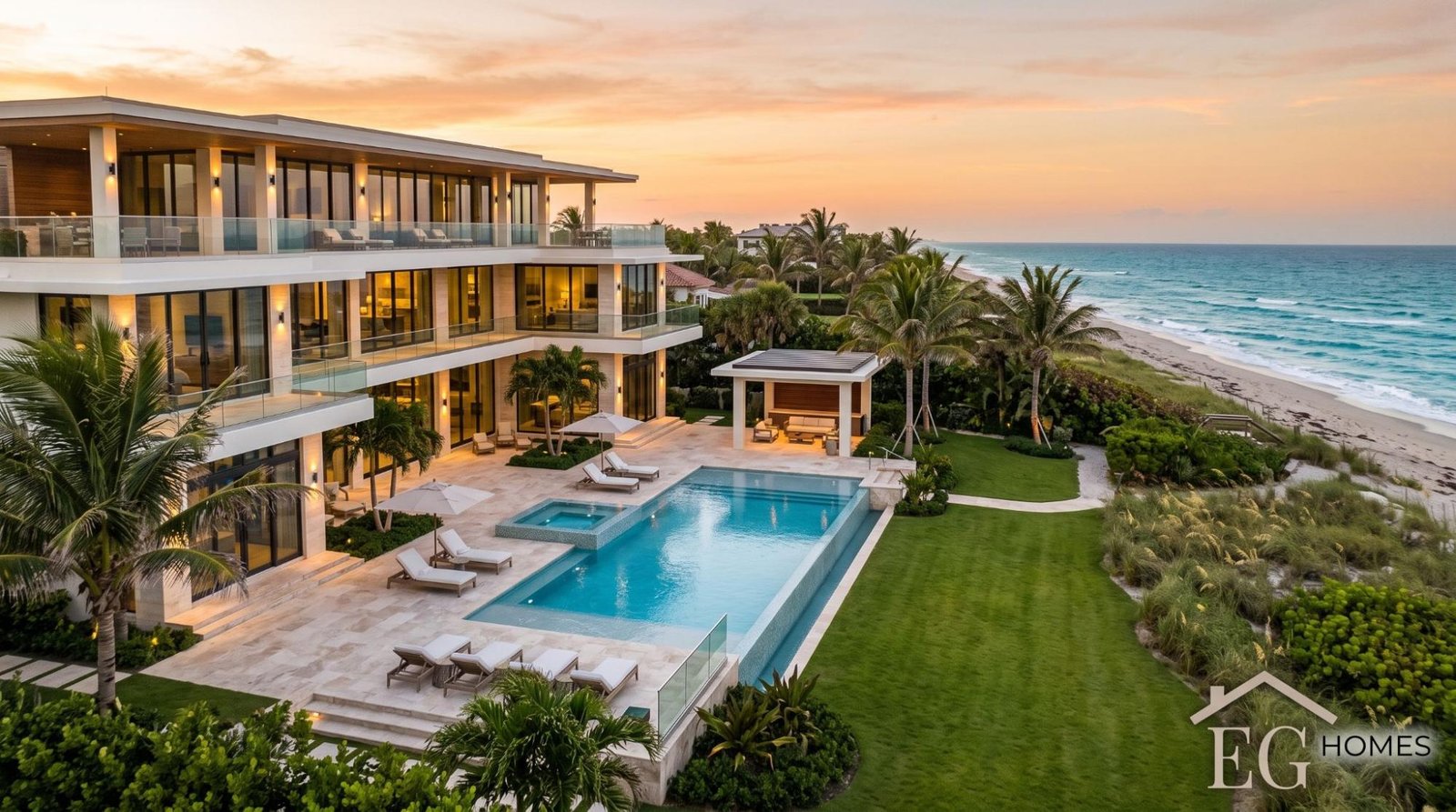 Luxury oceanfront estate home in Gulf Stream, Florida